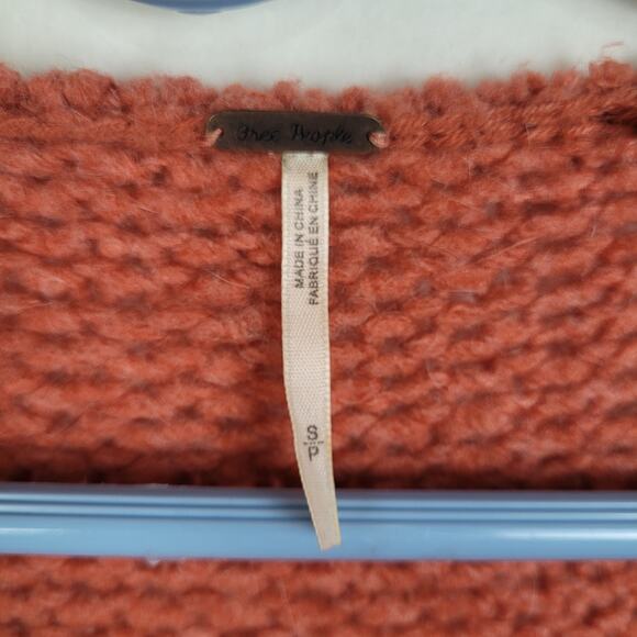 Free People rust orange wool angora oversized slouchy sweater Size small - Picture 3 of 8